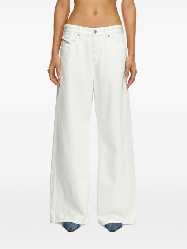 Diesel White Low-Rise Wide-Leg Jeans | Browns Wide-Leg Jeans