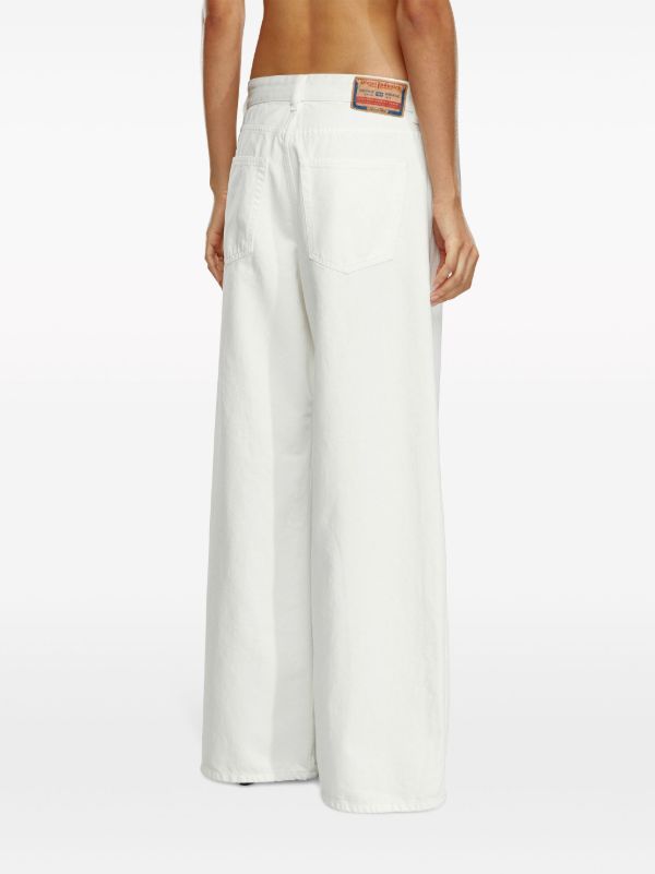 Diesel White Low-Rise Wide-Leg Jeans | Browns Wide-Leg Jeans
