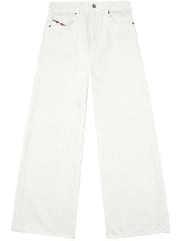 Diesel White Low-Rise Wide-Leg Jeans | Browns Wide-Leg Jeans