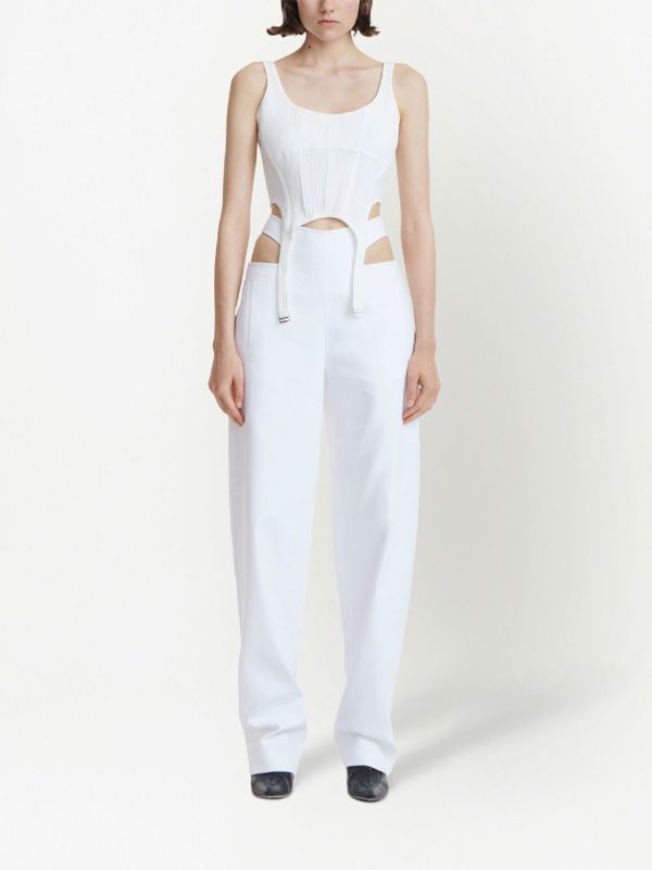 Dion Lee White Organic Cotton Corset Top | Browns T-Shirts & Jersey Shirts