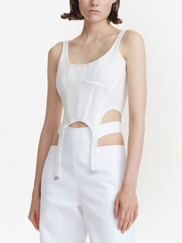 Dion Lee White Organic Cotton Corset Top | Browns T-Shirts & Jersey Shirts