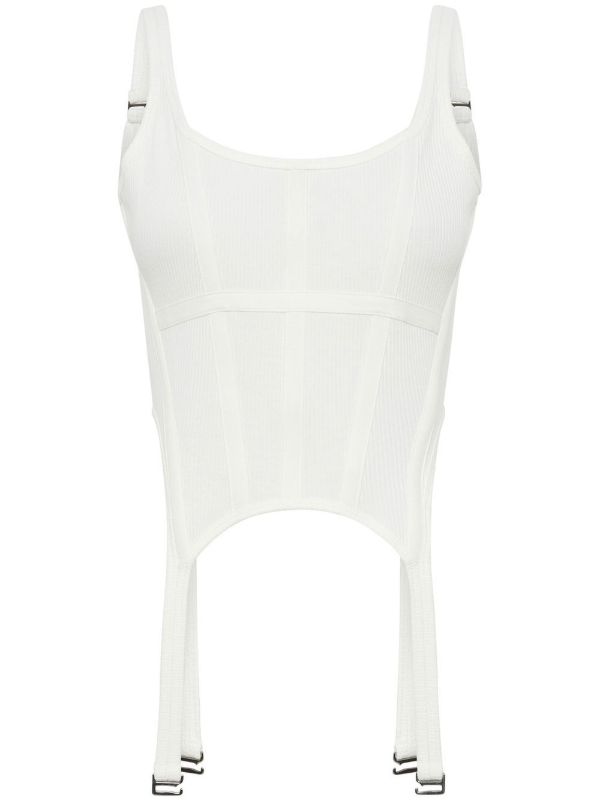 Dion Lee White Organic Cotton Corset Top | Browns T-Shirts & Jersey Shirts
