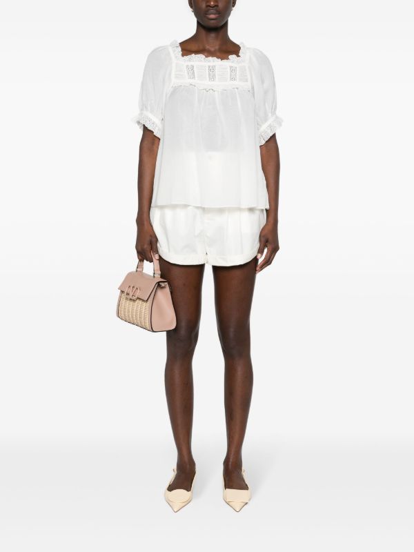 DÔEN White Frances Lace-Trim Blouse | Browns Blouses