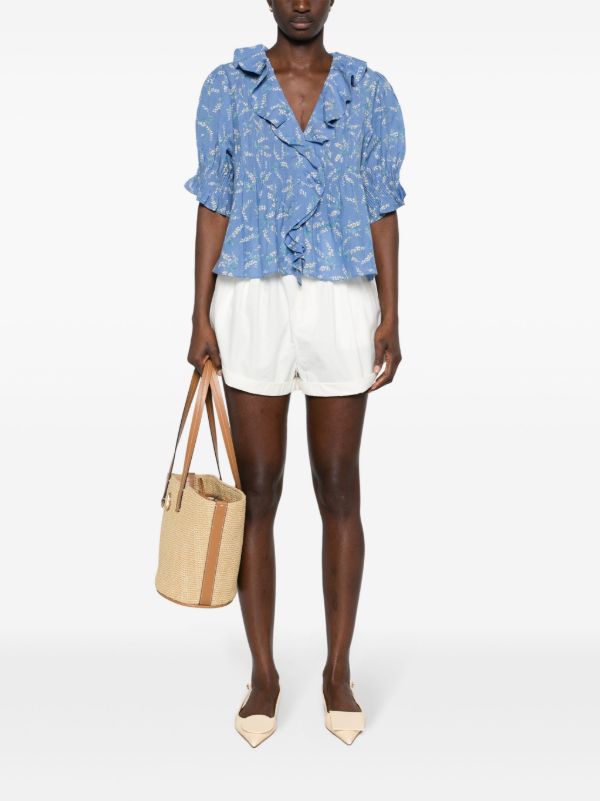 DÔEN White Paige Cotton Mini Shorts | Browns Short & Mini Shorts