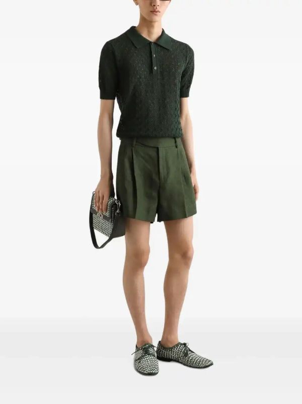Dolce & Gabbana Belted Linen Shorts | Browns Tailored Shorts