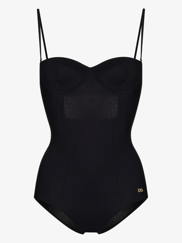Dolce & Gabbana black balconette swimsuit | Browns One-Pieces
