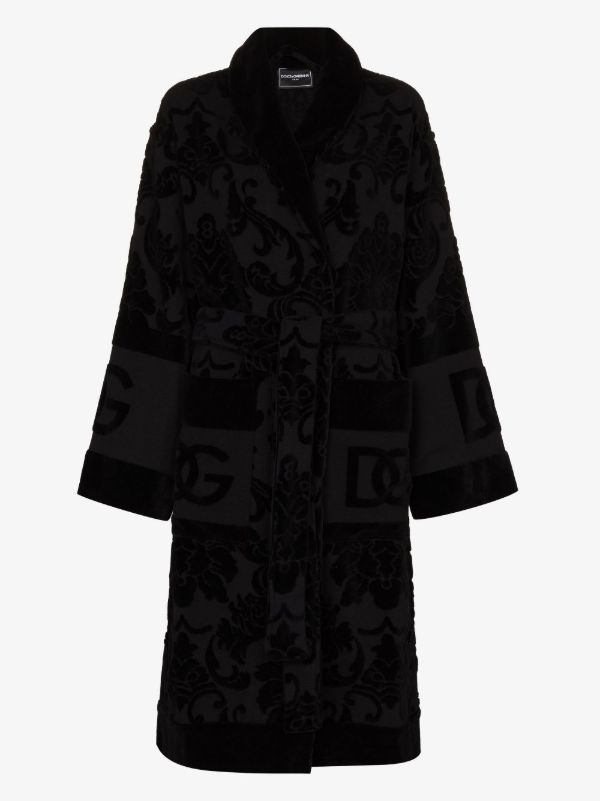 Dolce & Gabbana black Barocco cotton robe | Browns Dressing Gowns & Robes