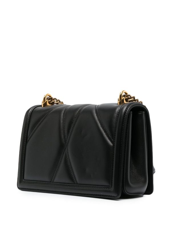 Dolce & Gabbana Black Devotion Leather Shoulder Bag | Browns Shoulder Bags