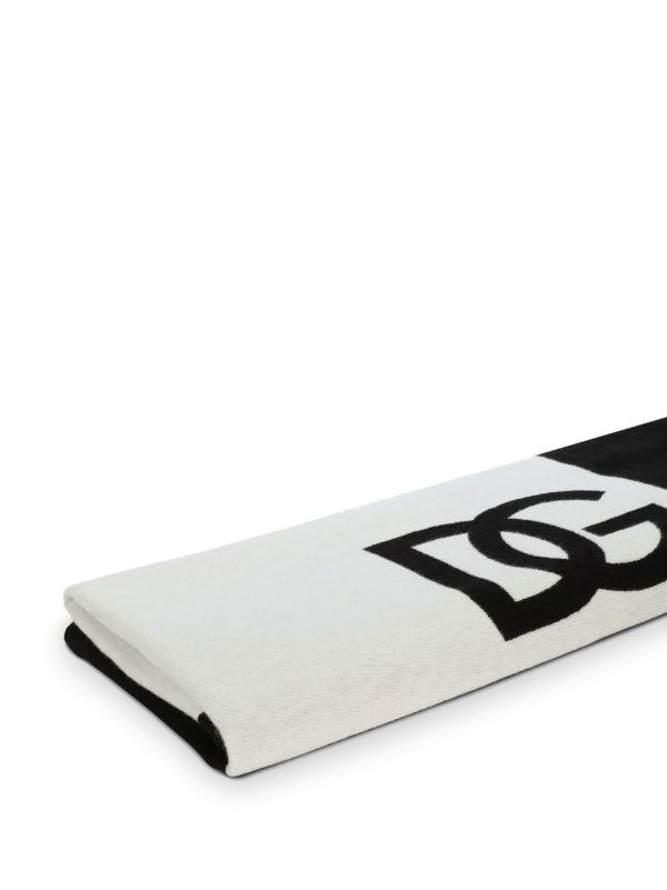 Dolce & Gabbana Black DG Logo Cotton Blanket | Browns Blankets & Throws