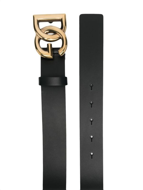 Dolce & Gabbana Black DG Logo Leather Belt | Browns Belts