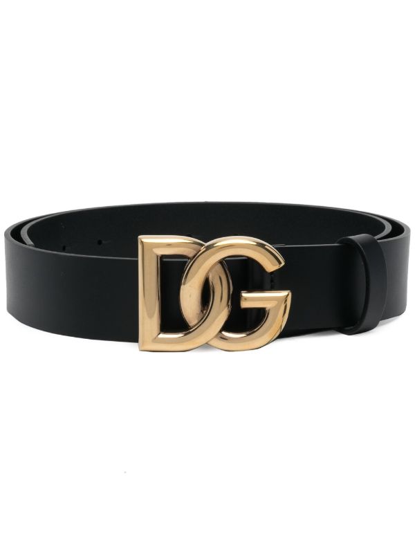 Dolce & Gabbana black DG logo leather belt | Browns Belts