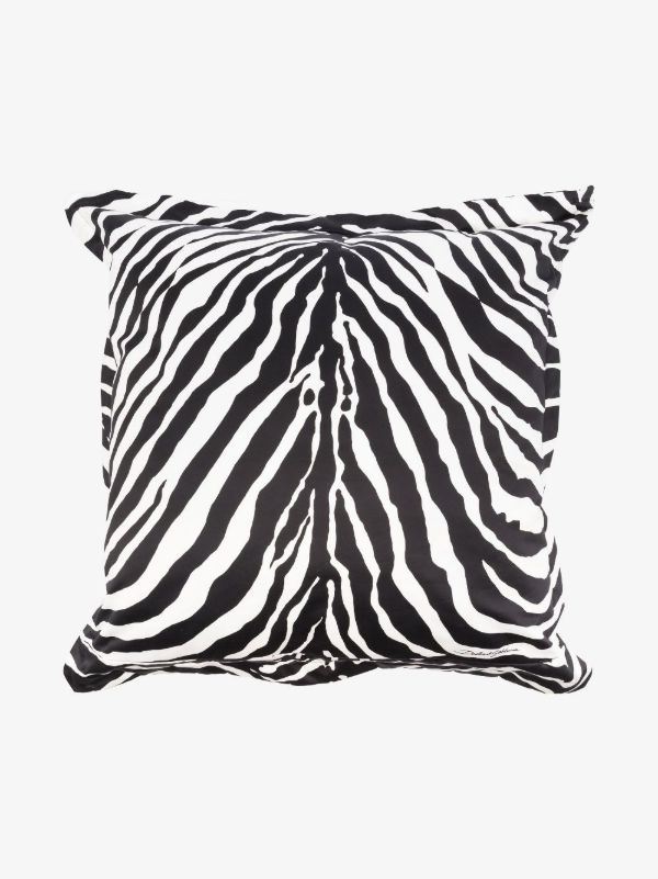 Dolce & Gabbana Black Duchesse Large Zebra Print Cushion | Browns Cushions