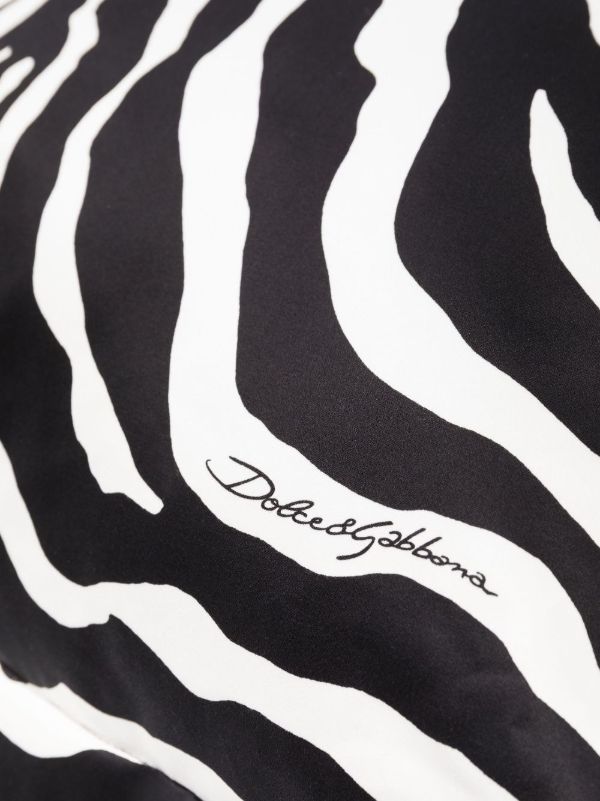 Dolce & Gabbana Black Duchesse Large Zebra Print Cushion | Browns Cushions