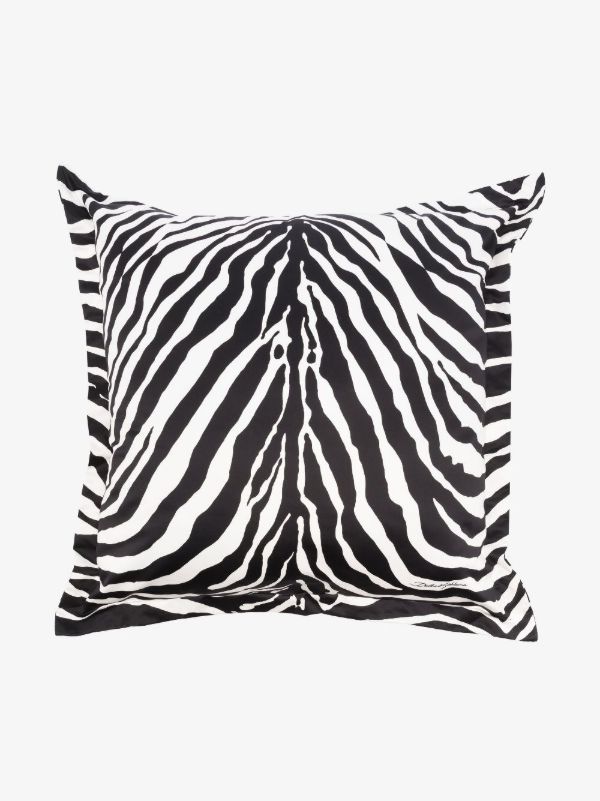 Dolce & Gabbana black Duchesse large Zebra print cushion | Browns Cushions