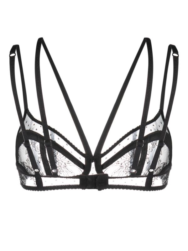Dolce & Gabbana Black Floral Lace Balcony Bra | Browns Bras