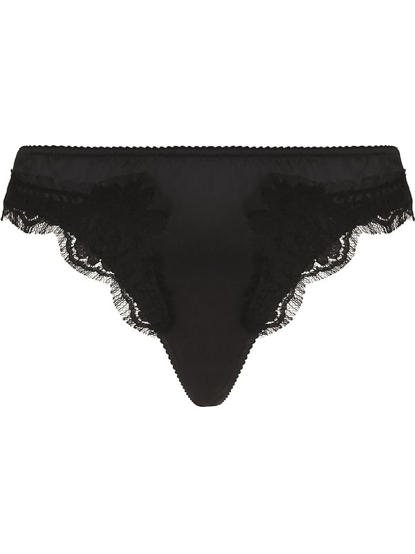 Dolce & Gabbana Black Floral Lace Thong | Browns Panties
