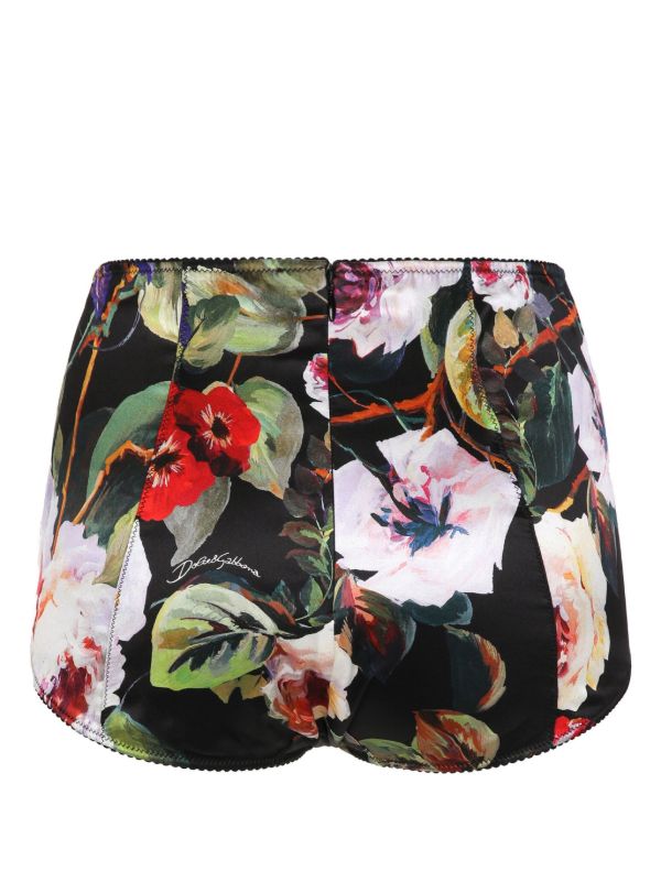 Dolce & Gabbana Black Floral Print High-Waisted Briefs | Browns Panties