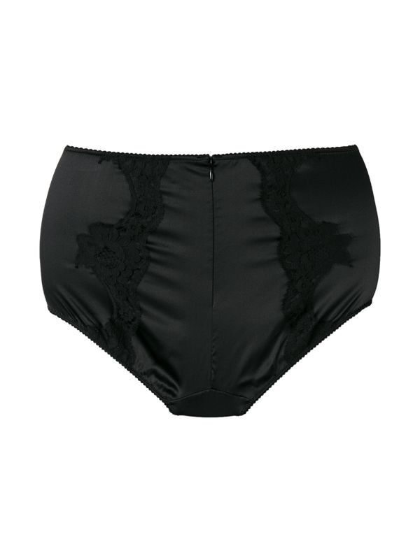 Dolce & Gabbana Black High Waist Silk Briefs | Browns Panties