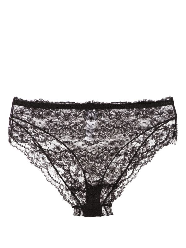 Dolce & Gabbana Black High-Waisted Lace Briefs | Browns Panties