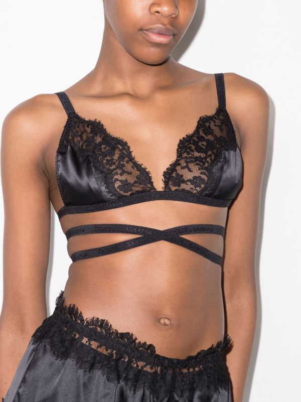 Dolce & Gabbana Black Lace Trim Bra | Browns Bras