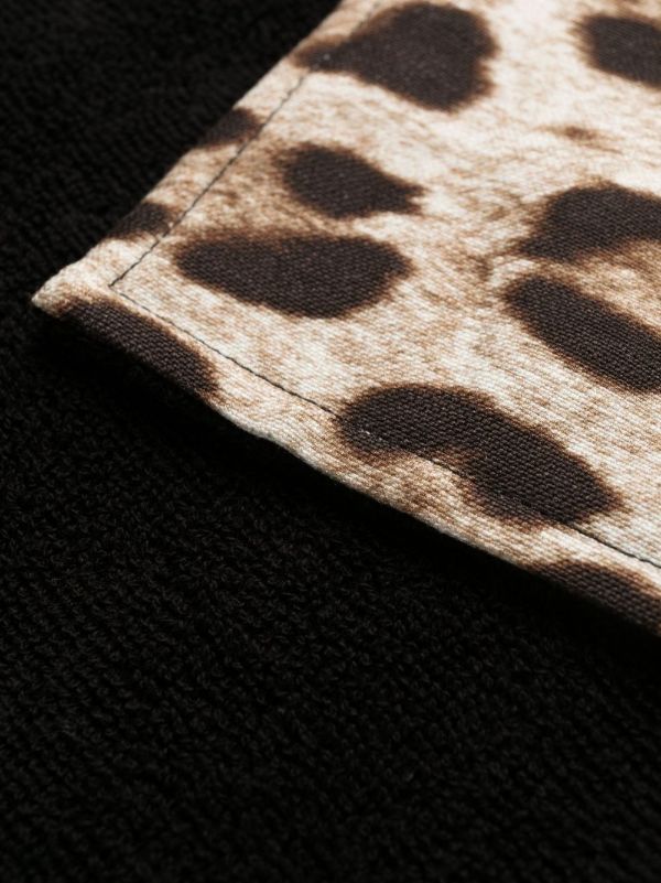 Dolce & Gabbana Black Leopard-print Cotton Robe | Browns Dressing Gowns & Robes