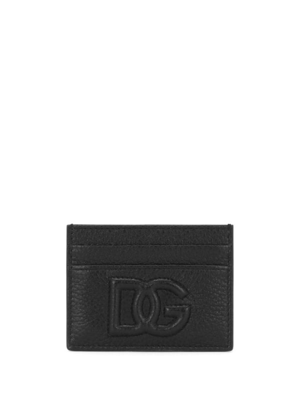 Dolce & Gabbana black logo-embossed leather card holder | Browns Wallets & Billfolds