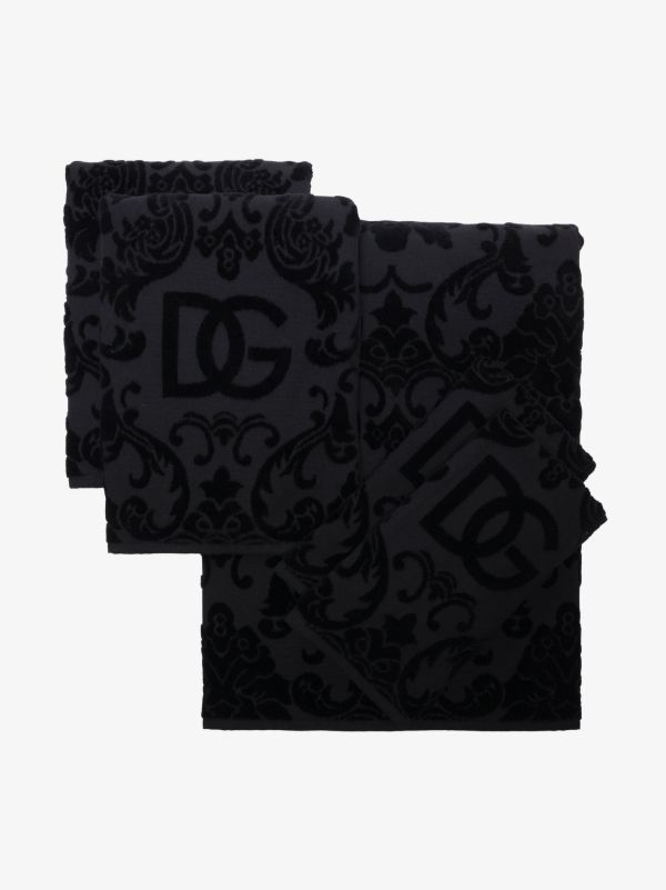 Dolce & Gabbana Black Logo Jacquard Towel Set | Browns Towels