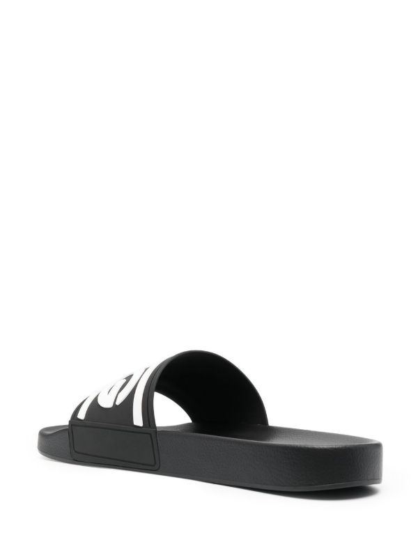 Dolce & Gabbana Black Logo Rubber Slides | Browns Flip-Flops & Slides