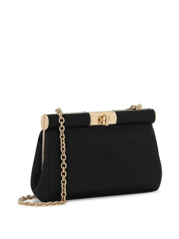 Dolce & Gabbana Black Marlene Small Satin Clutch Bag | Browns Clutch Bags
