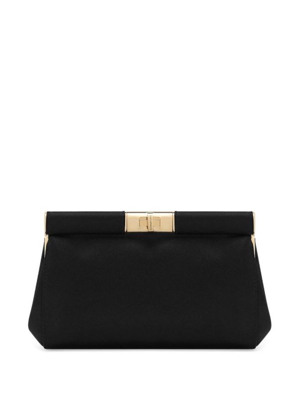Dolce & Gabbana black Marlene small satin clutch bag | Browns Clutch Bags