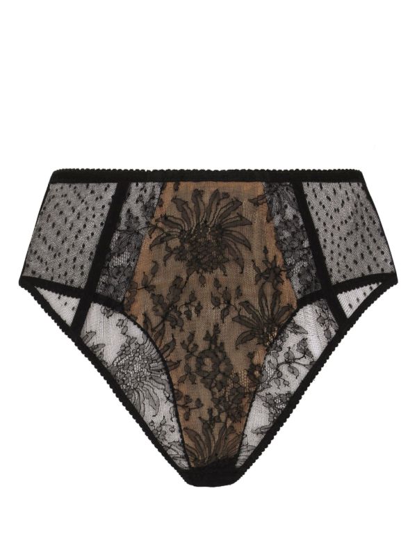 Dolce & Gabbana Black Point D'Esprit Lace Briefs | Browns Panties