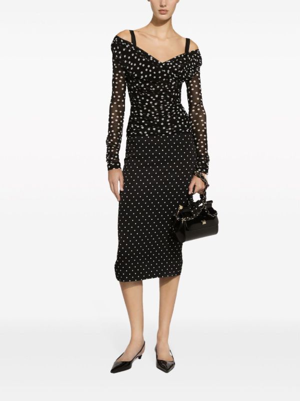 Dolce & Gabbana Black Polka Dot Pencil Skirt | Browns Pencil Skirts