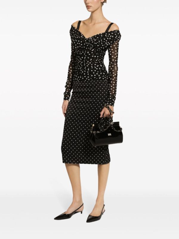 Dolce & Gabbana Black Polka Dot Pencil Skirt | Browns Pencil Skirts