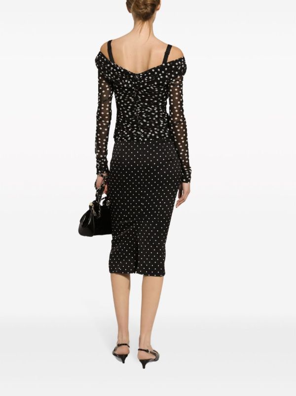 Dolce & Gabbana Black Polka Dot Pencil Skirt | Browns Pencil Skirts