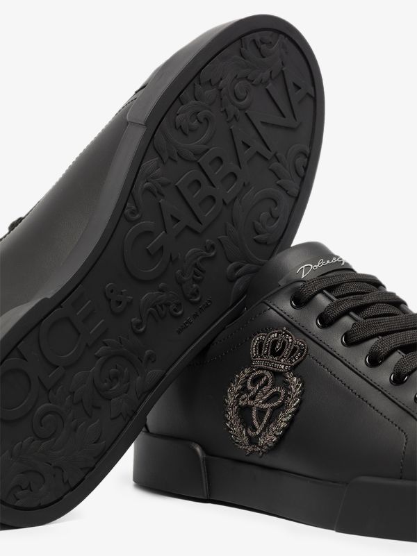 Dolce & Gabbana Black Portofino Leather Sneakers | Browns Low-Tops