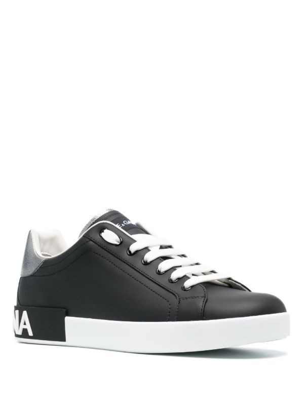 Dolce & Gabbana Black Portofino Leather Sneakers | Browns Low-Tops