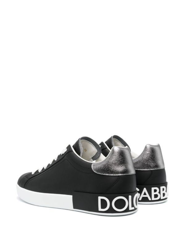 Dolce & Gabbana Black Portofino Leather Sneakers | Browns Low-Tops
