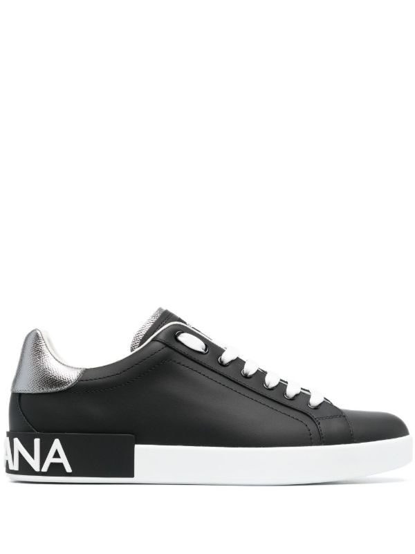 Dolce & Gabbana black Portofino leather sneakers | Browns Low-Tops