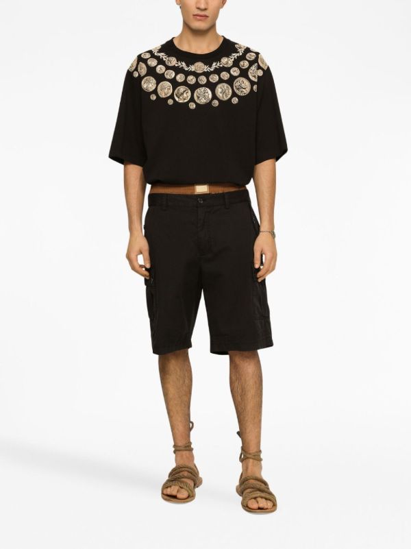 Dolce & Gabbana Black Stretch Cotton Cargo Shorts | Browns Cargo Shorts