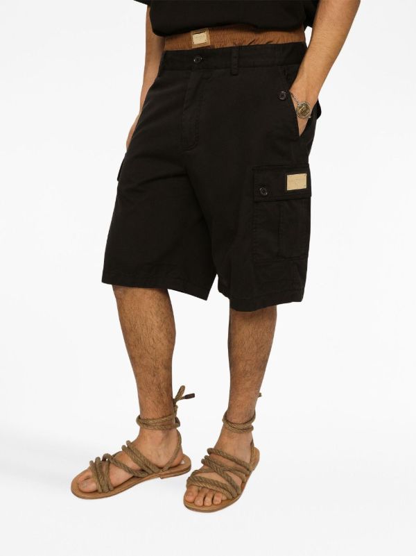 Dolce & Gabbana Black Stretch Cotton Cargo Shorts | Browns Cargo Shorts