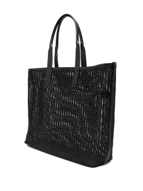 Dolce & Gabbana Black Woven Mesh Shopper Tote Bag | Browns Tote Bags