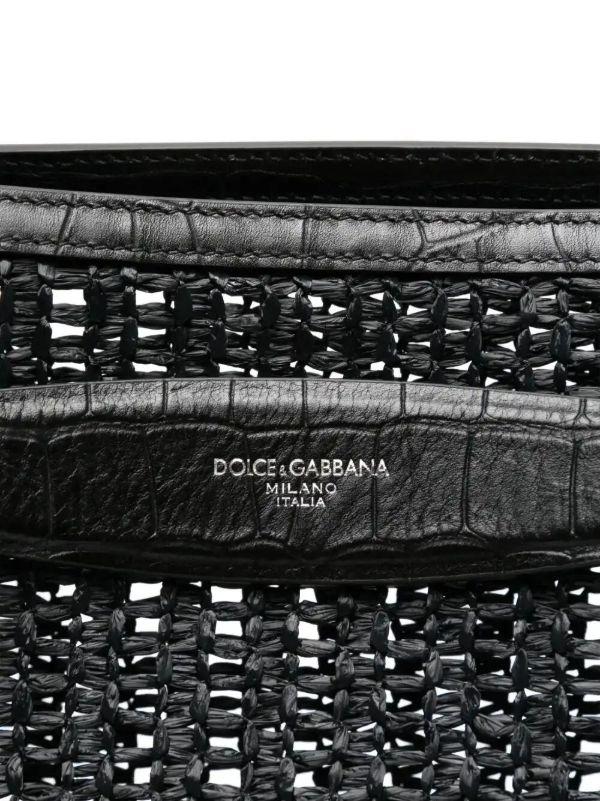 Dolce & Gabbana Black Woven Mesh Shopper Tote Bag | Browns Tote Bags
