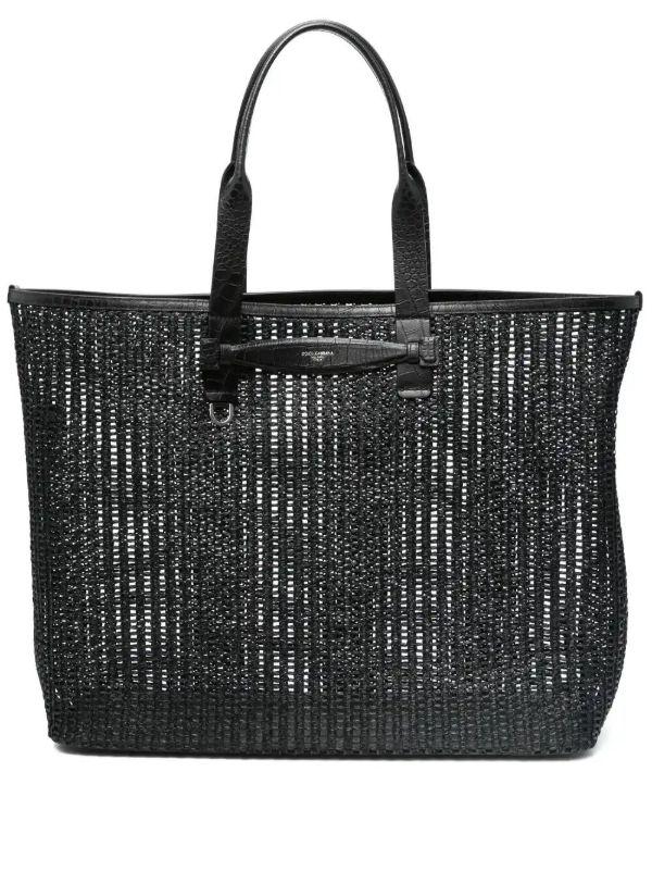 Dolce & Gabbana Black Woven Mesh Shopper Tote Bag | Browns Tote Bags