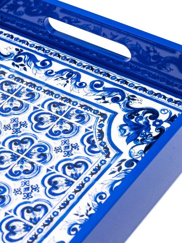 Dolce & Gabbana Blu Mediterraneo-print Tray (30cm X 46cm) | Browns Decorative Trays & Plates