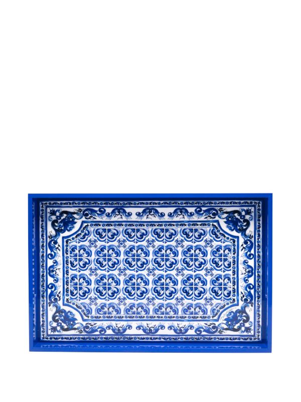 Dolce & Gabbana Blu Mediterraneo-print tray (30cm x 46cm) | Browns Decorative Trays & Plates