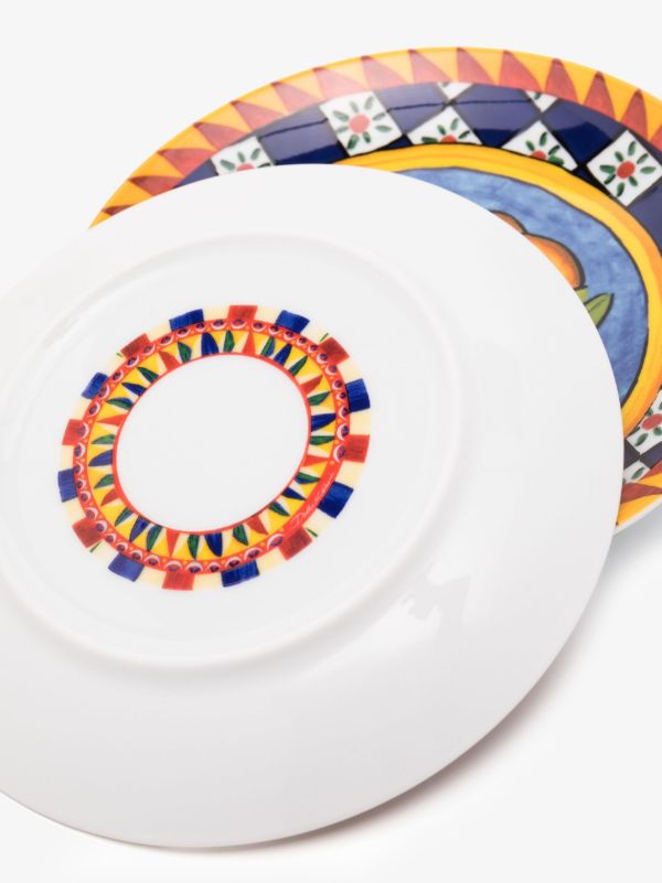 Dolce & Gabbana Blue Carretto Side Plates | Browns Plates & Bowls