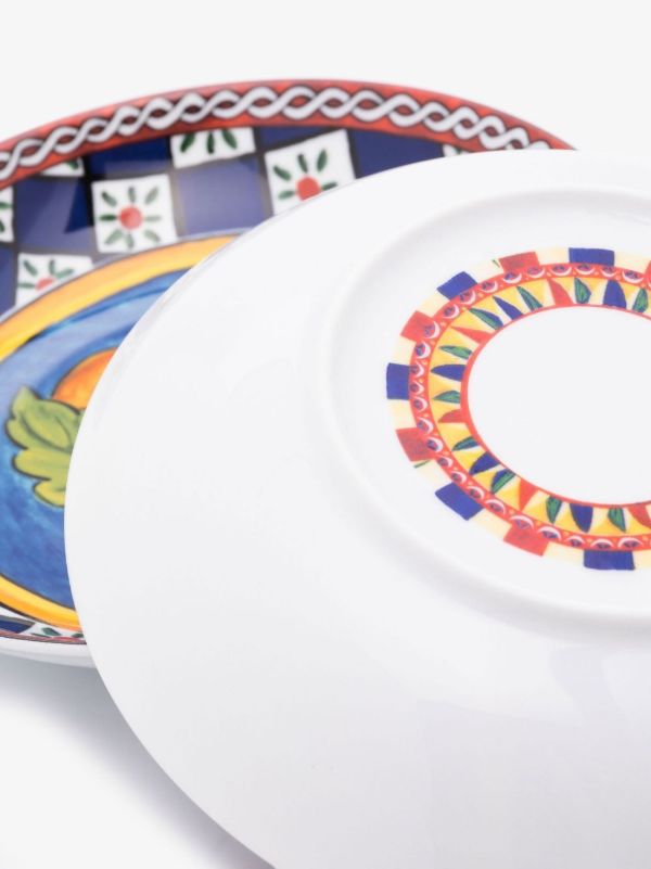 Dolce & Gabbana Blue Carretto Soup Plates | Browns Plates & Bowls