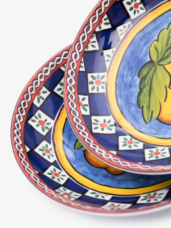 Dolce & Gabbana Blue Carretto Soup Plates | Browns Plates & Bowls