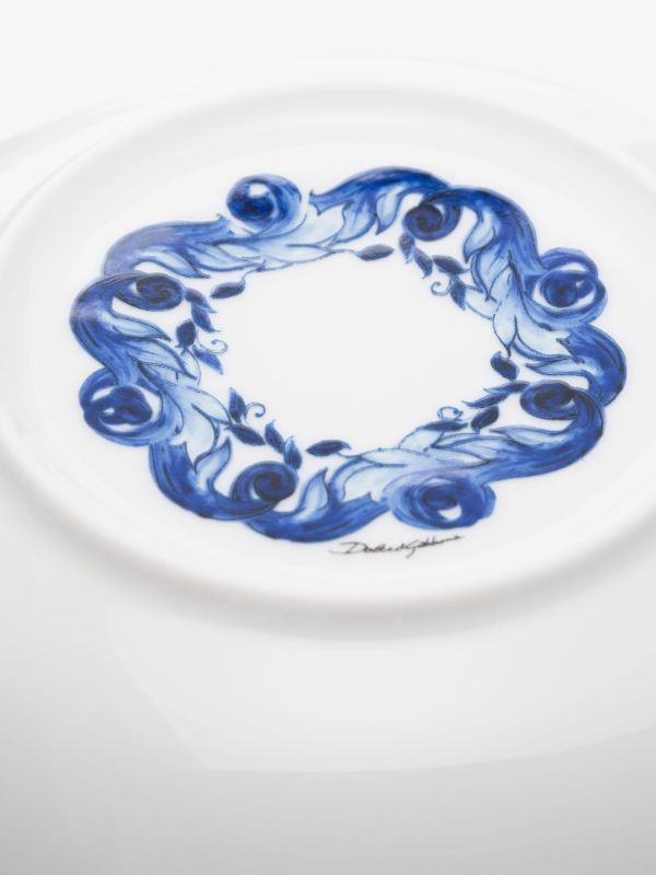 Dolce & Gabbana Blue Meditteraneo Pattern Soup Plate Set | Browns Plates & Bowls