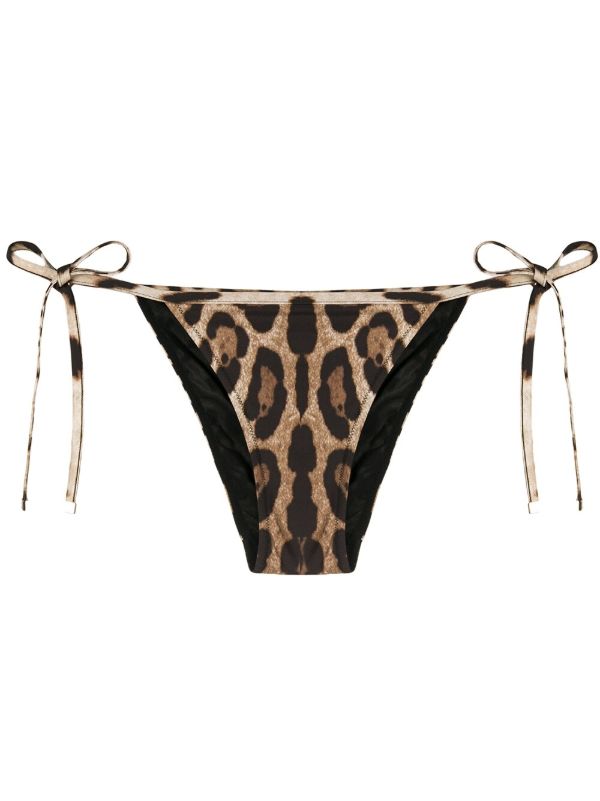Dolce & Gabbana Brown Leopard Print Bikini Bottoms | Browns Bikinis